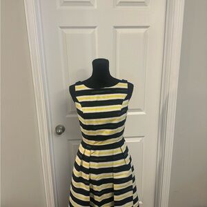 Striped fit and flare dress